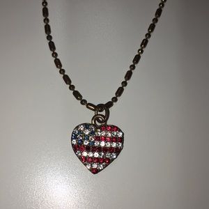American Flag Heart Necklace